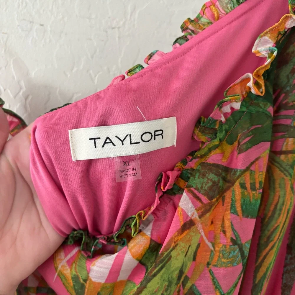 Taylor Tropical Pink and Green Jumpsuit‎